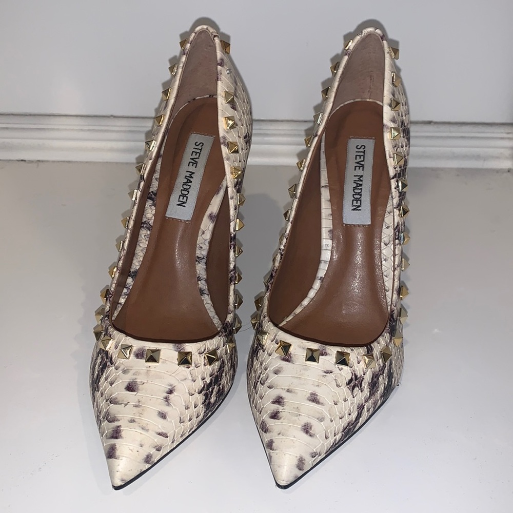 Steve Madden snakeskin studded heels